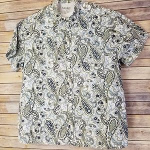 KING SIZE men's Paisley Print Shirt XXL EUC